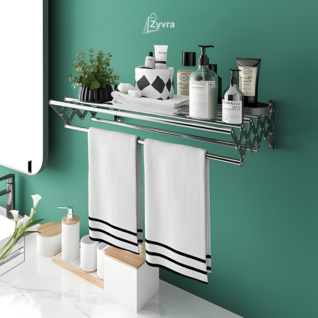 Clothes Drying Rack /Bathroom Folding Towel Rack, Stainless Steel, Wall Mounted Collapsible.